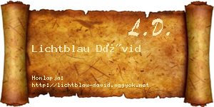 Lichtblau Dávid névjegykártya